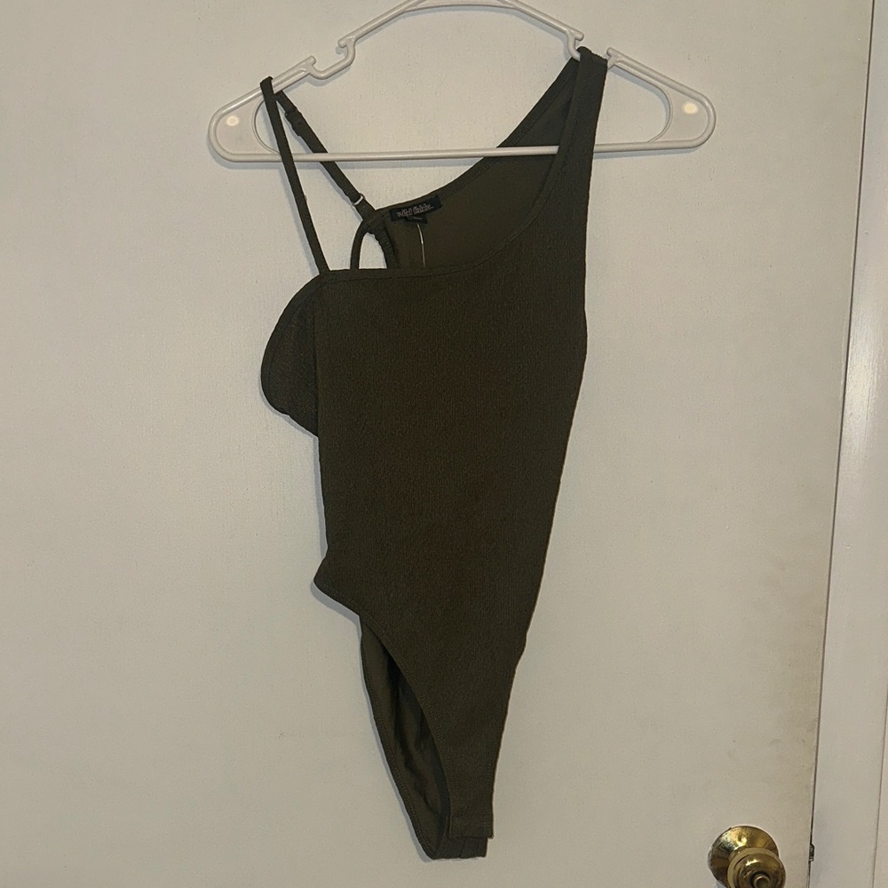 Wild Fable Olive Green One-Shoulder Top